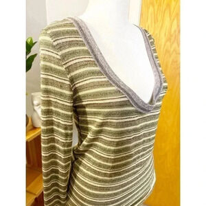 Free People Metallic Stripe Long Sleeve
